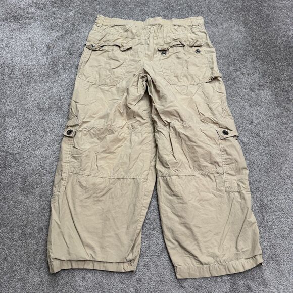 BDG Y2K Baggy Cargo Cropped Pants Womens 34 Brown Tan Cotton Utility Outdoor - Picture 3 of 16